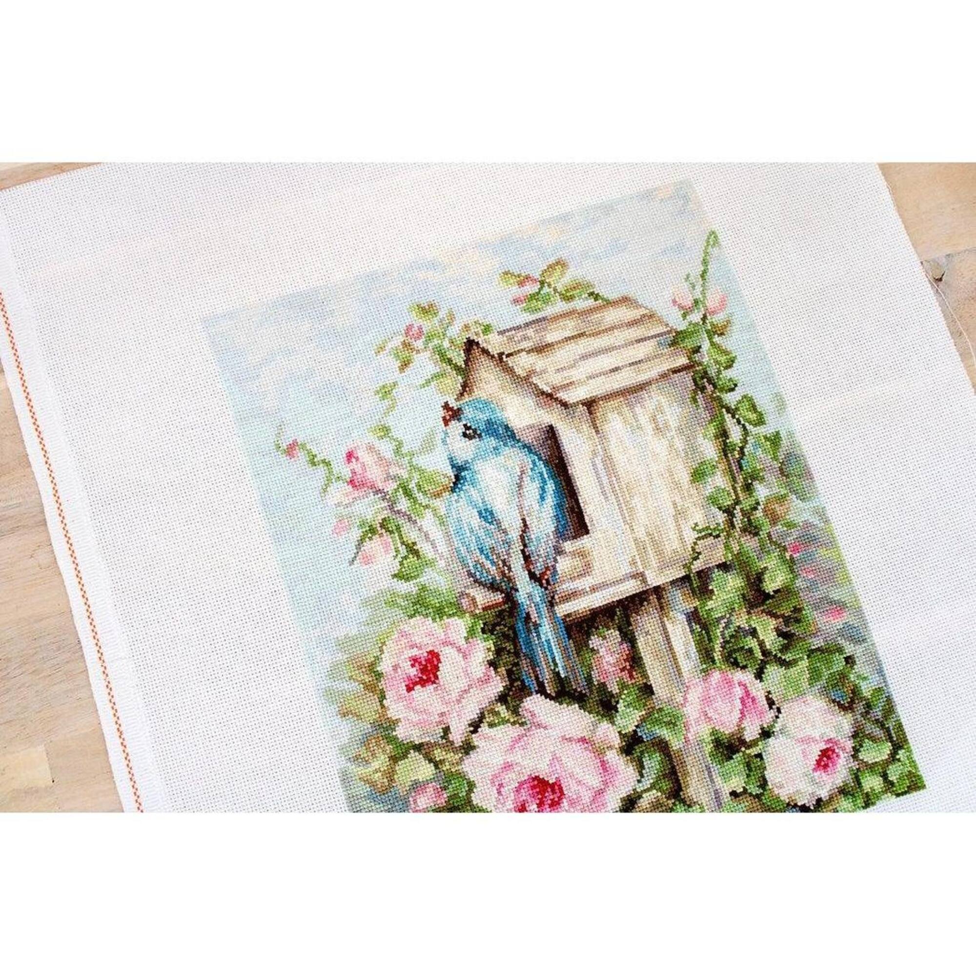 Luca-s Bird House & Roses Counted Cross Stitch Kit